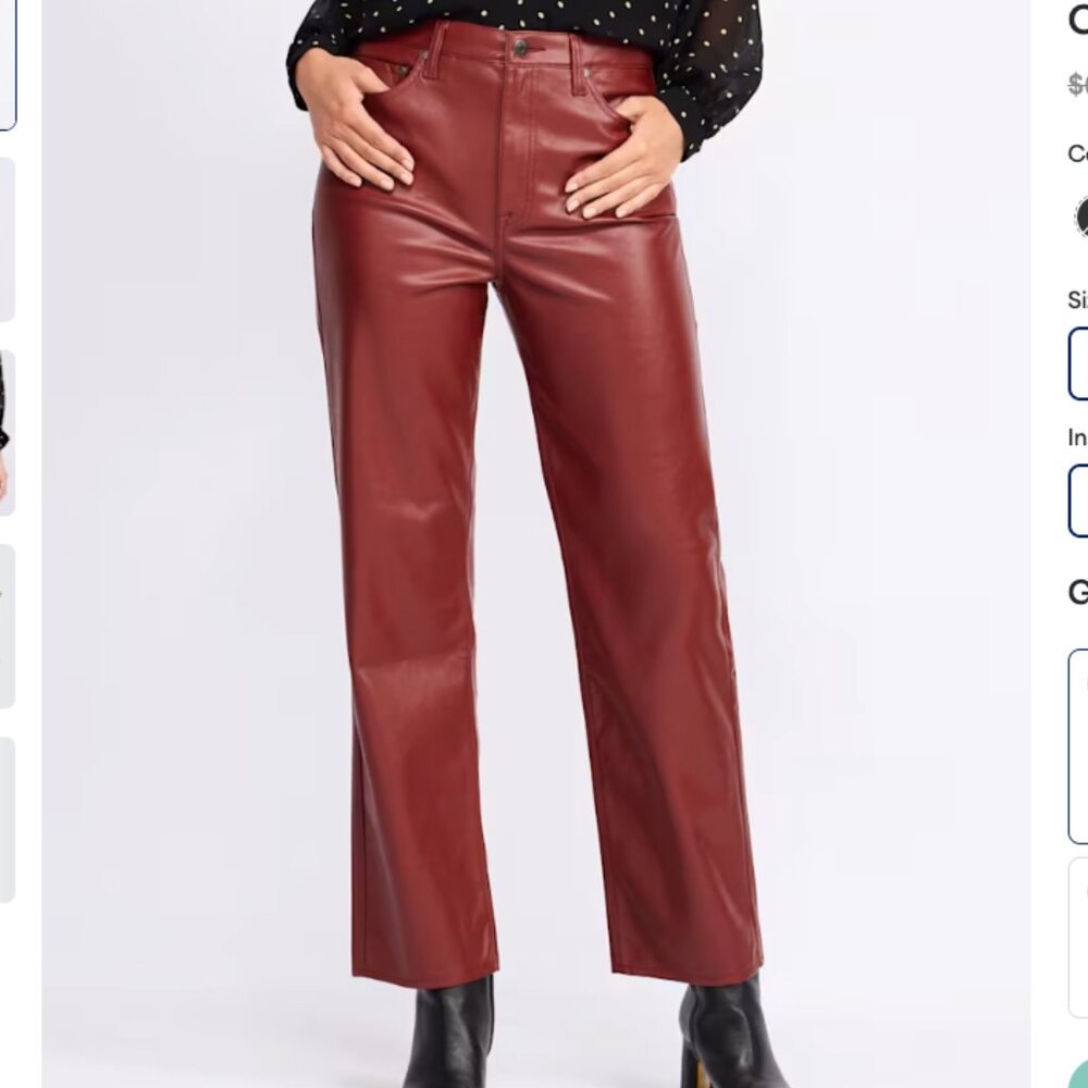 Pistola Cassie Super High Rise Straight  Alt Leather Pant